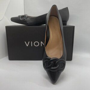 Vionic Women's Arielle Slip On Flat Black Nappa Size 9.5 NIB